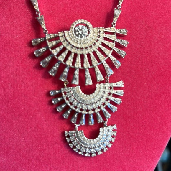 Authentic Swarovski Silver Layered Diamond Crystal Necklace. Long Adjustable. - Picture 10 of 14